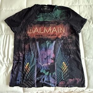 Balmain Black Neon Cuba T-Shirt